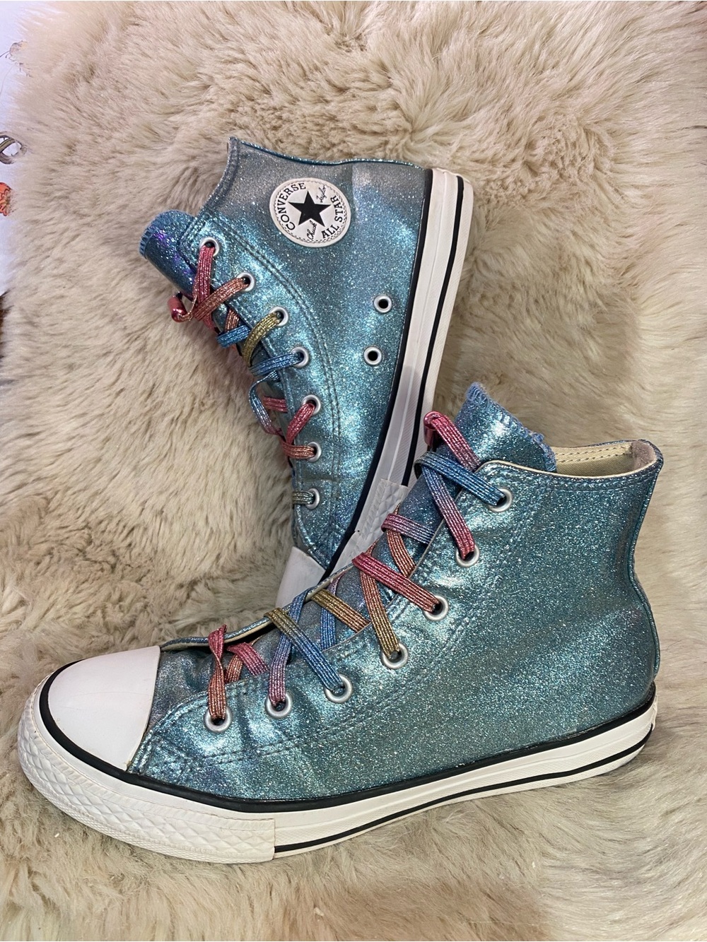Converse Kids' Glitter High-Top Sneakers - Sparkling Blue